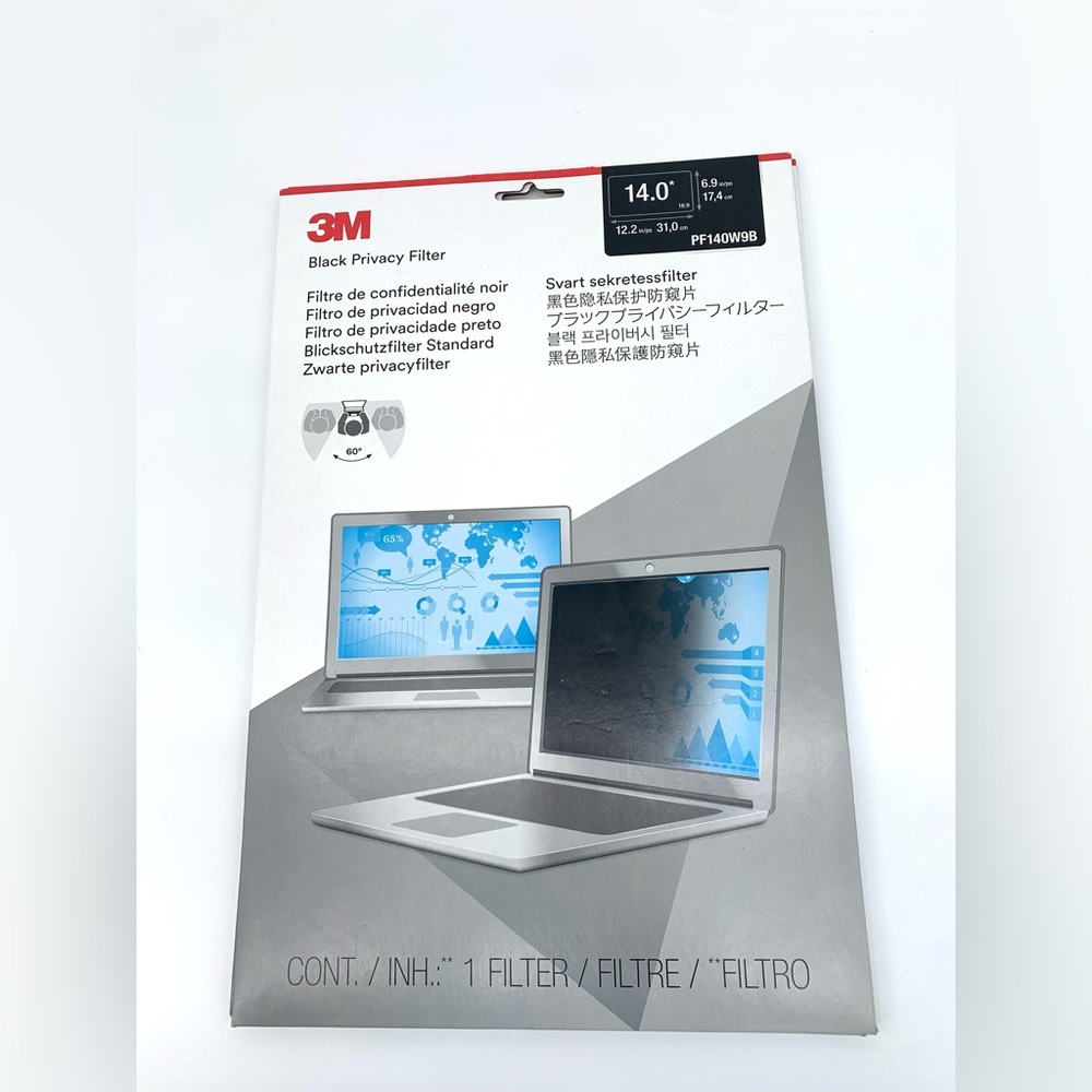 3M 14.0” Black Privacy Filter For Laptop Screen